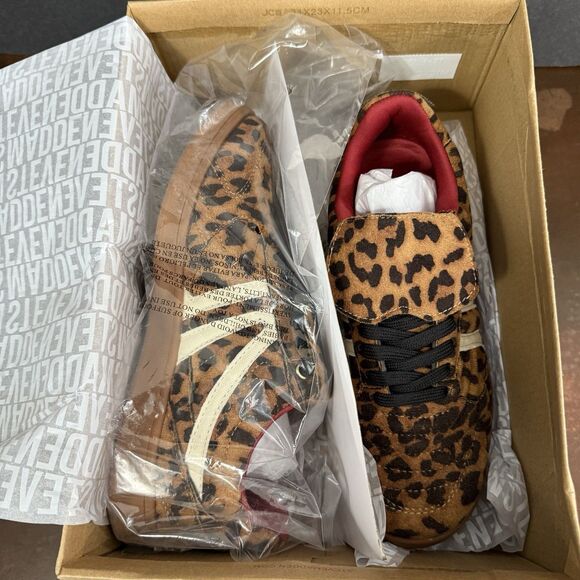 Streetwear Edgy Steve Madden Women Madrid Leopard Sneaker Size 7.5 Bujee Glam - Picture 2 of 16